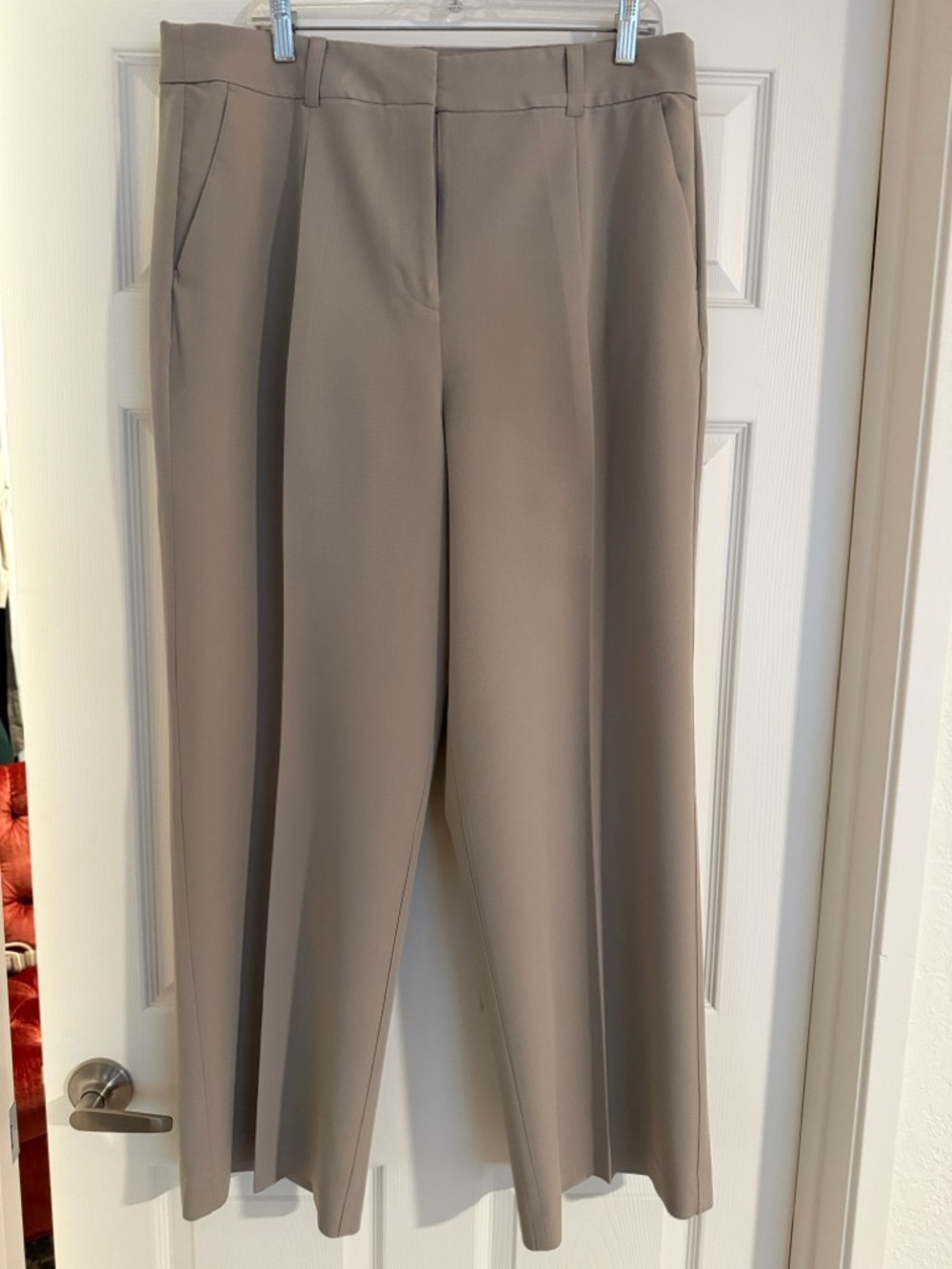 Ann Taylor LOFT Taupe Wide-Leg Dress Pants